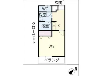 ラックス富田(1K/1階)の間取り写真