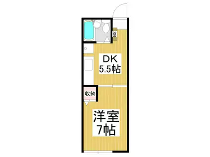 ファミーユ石堂(1DK/1階)の間取り写真
