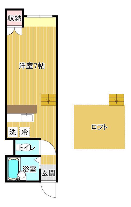 ルプラ中央(ワンルーム/2階)の間取り写真