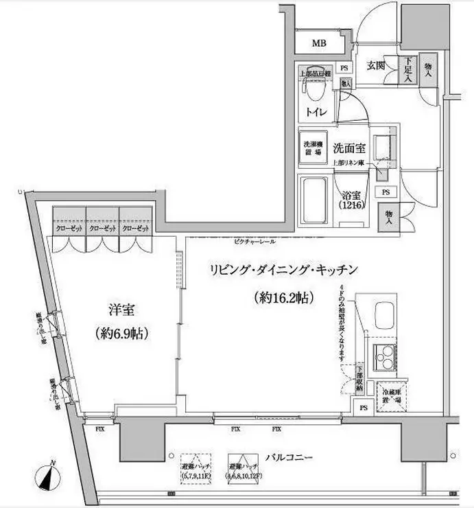 パークハビオ渋谷本町レジデンス 9階階 間取り