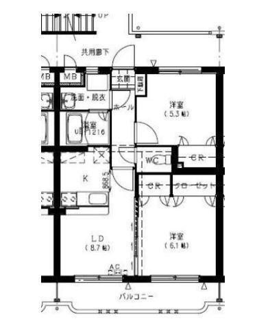 フローランテ・Ⅱ(2LDK/1階)の間取り写真