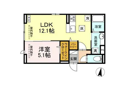 ベル・ポスト(1LDK/1階)の間取り写真