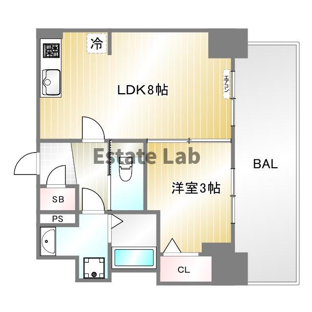 プレサンス兵庫駅前(1LDK/2階)の間取り写真