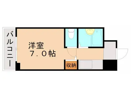 ヒカリビル(ワンルーム/10階)の間取り写真