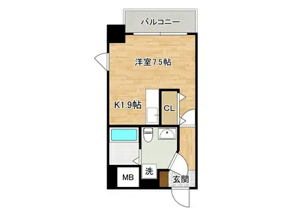 ベルガ南小倉(ワンルーム/8階)の間取り写真