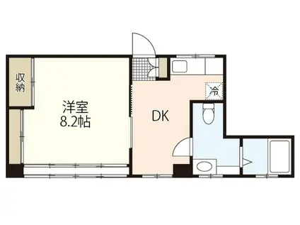 田淵ビルA棟(1DK/3階)の間取り写真