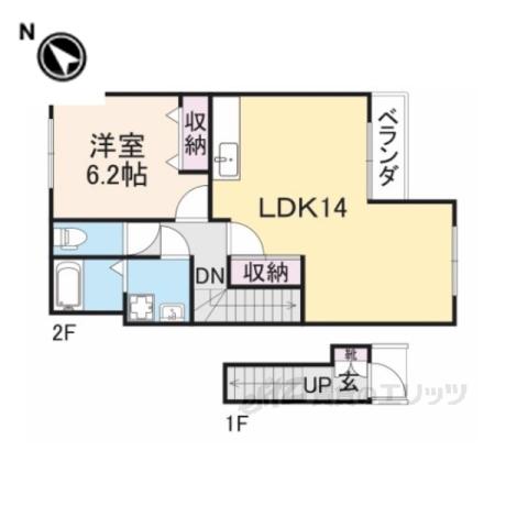 スターテラス白鳥(1LDK/2階)の間取り写真