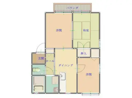 ファミールKI(3DK/2階)の間取り写真