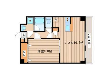 エクシード(1LDK/1階)の間取り写真