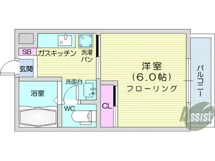 第二SDハイツ A(1K/2階)の間取り写真