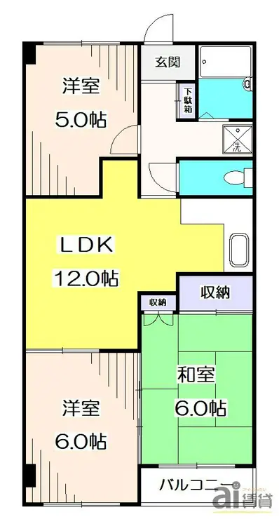 メゾンドアムール 2階階 間取り