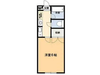 キャンパスセブン(1K/1階)の間取り写真