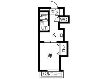 レジデンス創(1K/2階)の間取り写真