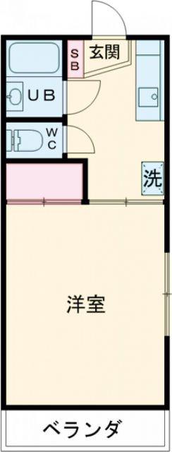 第2錦フルーツコーポ オレンジ(1DK/1階)の間取り写真