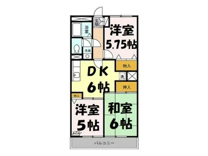 M.Sマンション(3DK/3階)の間取り写真