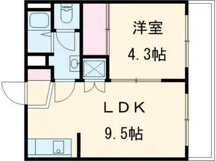 プレジール桂(1LDK/2階)の間取り写真