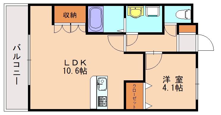 カメリア・ガーデン(1LDK/2階)の間取り写真