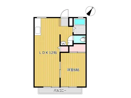 サンプレジオ鹿島(1LDK/2階)の間取り写真