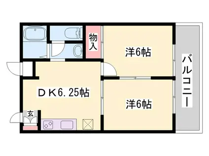 清水ハイツ(2DK/1階)の間取り写真