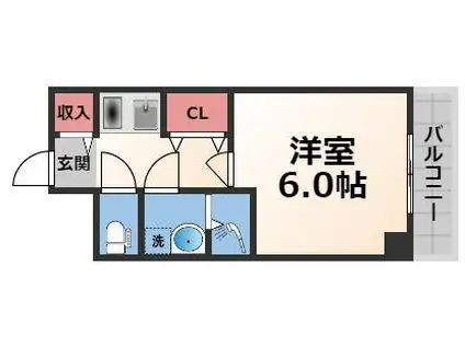サウスイン大学前(1K/2階)の間取り写真