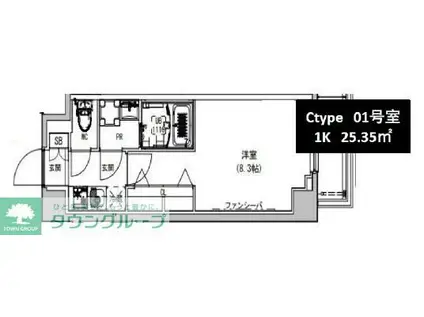 SーRESIDENCE本所吾妻橋(1K/1階)の間取り写真