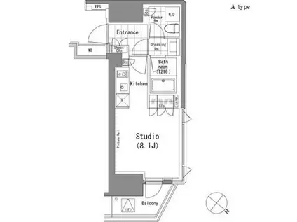 パークハビオ青山(ワンルーム/10階)の間取り写真