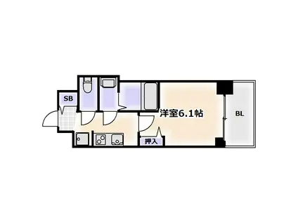 アドバンス大阪フェリーチェ(1K/4階)の間取り写真