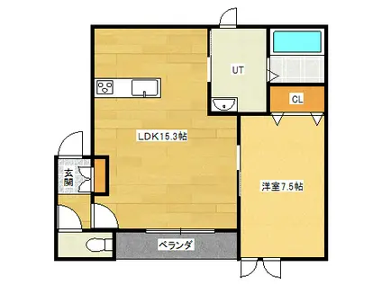 イースト GARDEN VI(1LDK/2階)の間取り写真