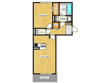 パークヴィラ合志V(1LDK/2階)の間取り写真