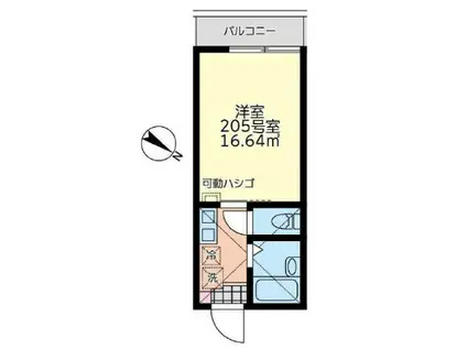 モンステラみのわ(1K/2階)の間取り写真