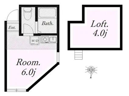 ユナイト台町モンテビアンコ(ワンルーム/2階)の間取り写真