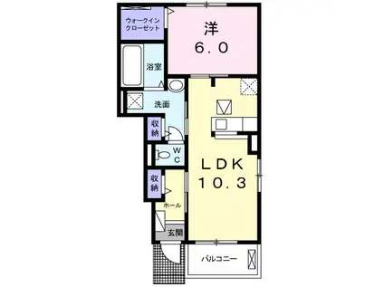 ヴィータ フルトーザII(1LDK/1階)の間取り写真