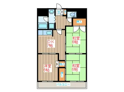 パークハイツ東口(3DK/8階)の間取り写真