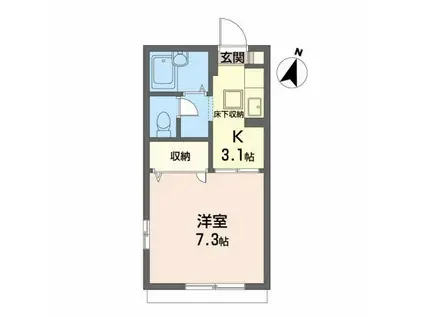 ノーザンライツA(1K/1階)の間取り写真