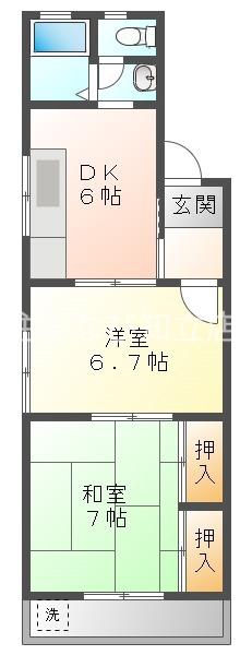 シャイン美園C(2DK/2階)の間取り写真