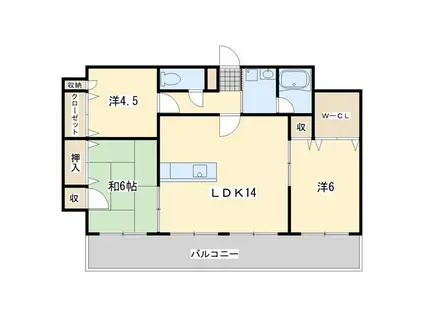 パラシオ二島(3LDK/9階)の間取り写真