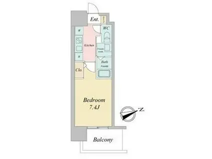 リバーコート砂田橋I(1K/13階)の間取り写真