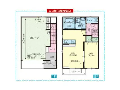 平須スクエア(1LDK/1階)の間取り写真