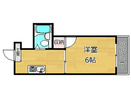 グリーンパレス楠葉(1K/4階)の間取り写真