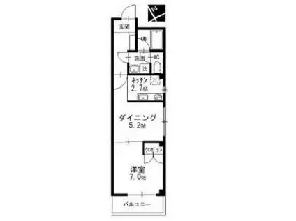 平成ハイツ(1DK/3階)の間取り写真