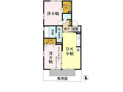 オアシスMARUGEN(2DK/1階)の間取り写真