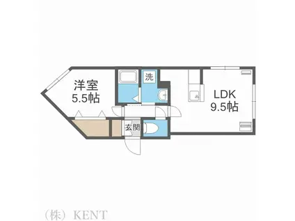 GRAND MOON宮の沢(1LDK/1階)の間取り写真