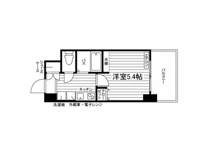 ラピーヌ近大前(1K/6階)の間取り写真