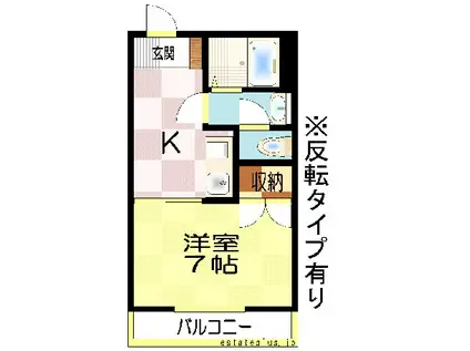 メゾン新栄II(ワンルーム/2階)の間取り写真