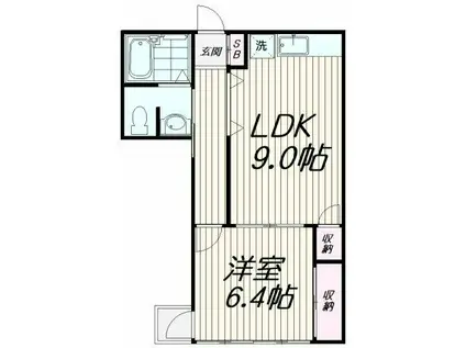 パレスガル(1LDK/5階)の間取り写真