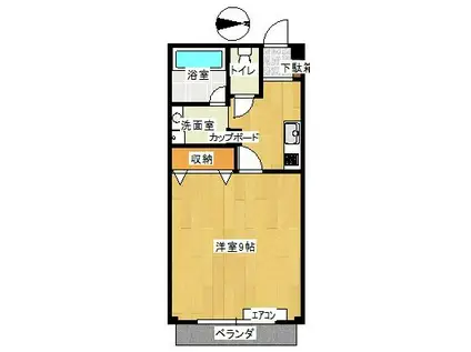 グランメゾントレビ C棟(1K/2階)の間取り写真