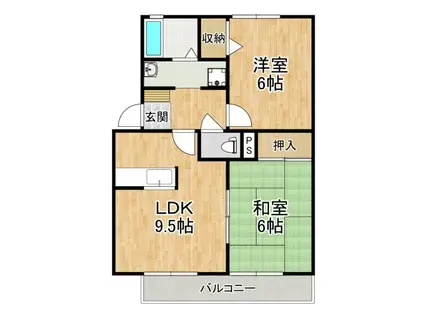 サンモール西井(2LDK/2階)の間取り写真