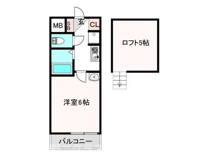 オーナーズ昭和町(1K/6階)の間取り写真