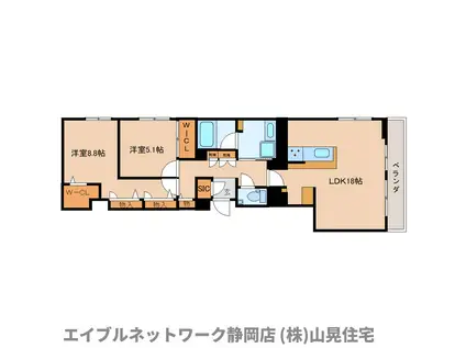 AVANCE東草深イースト(2LDK/4階)の間取り写真