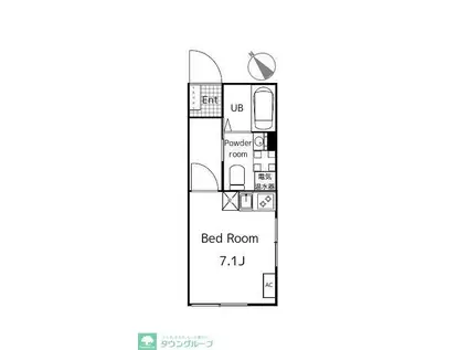 フェリーチェ駒沢大学(ワンルーム/2階)の間取り写真
